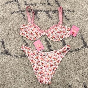 Strawberry Milk Mob Floral Bikini